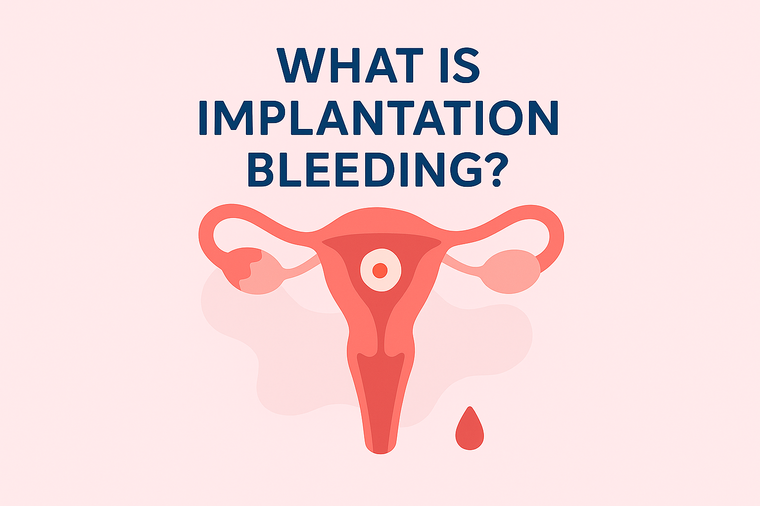 Implantation vs Period Calculator showing uterus and light implantation bleeding